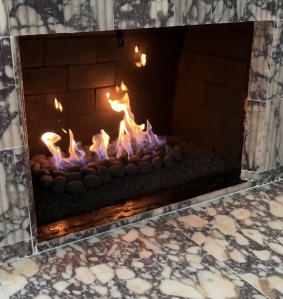 Gas fireplace with glass media — Chimney Prime Jacksonville