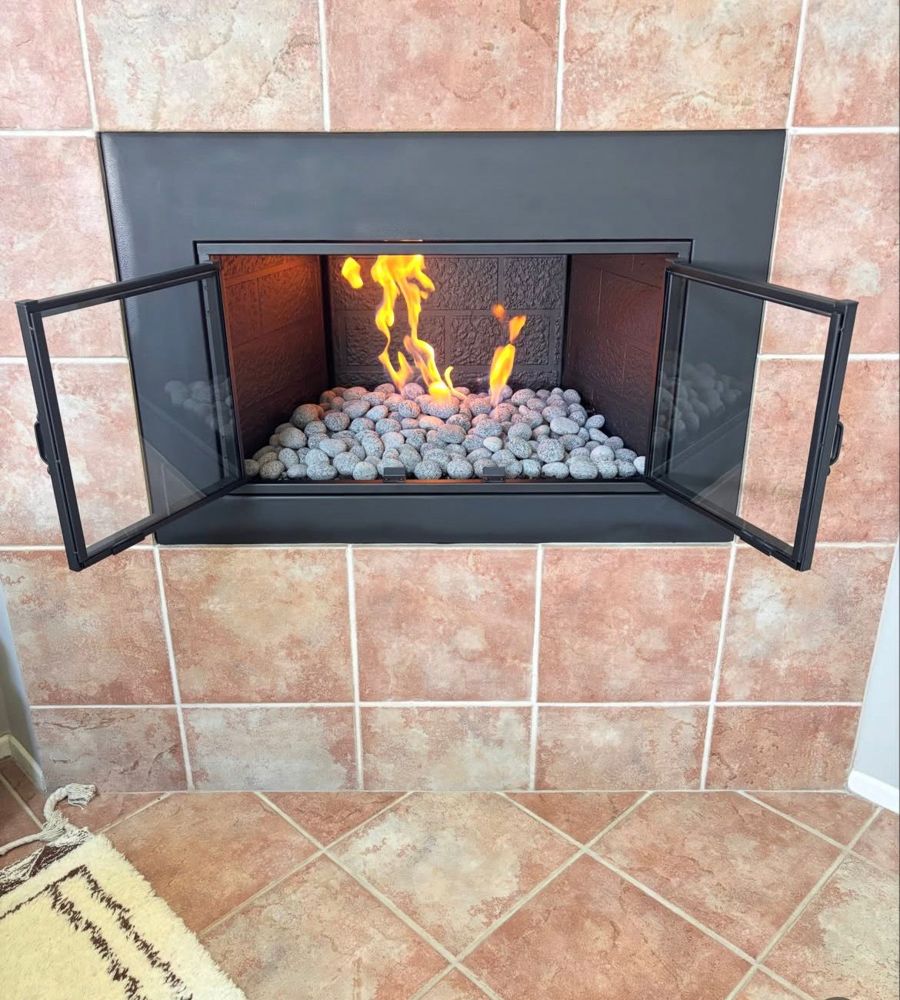 Glass-front fireplace — Chimney Prime Jacksonville